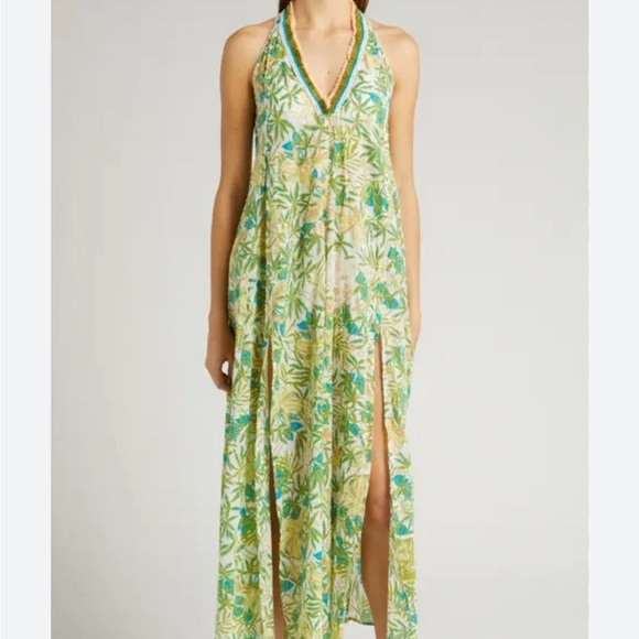 Poupette St. Barth Nava Maxi Dress in Green Orchid Size XS NWOT - Picture 2 of 8